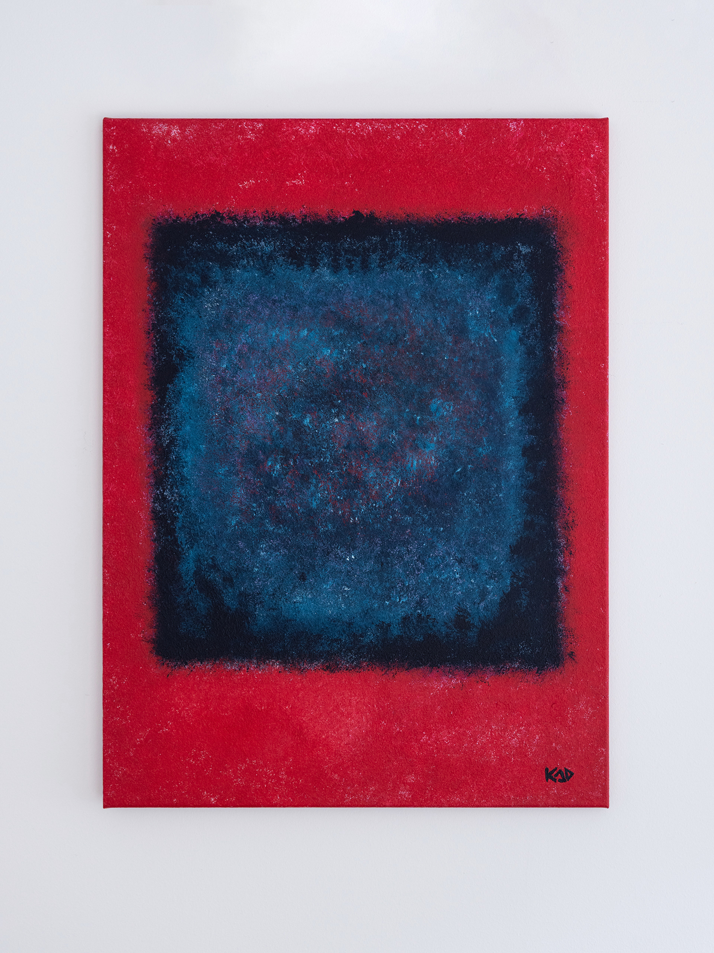 Shades of Blue on Red.